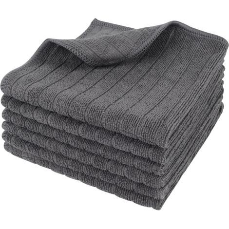 Mikrofasertücher Grau Spüllappen Küchenlappen 30x30cm 6er-Pack (1/5)