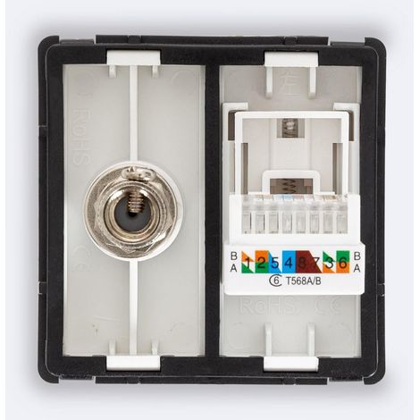 Presa RJ45 CAT 6 Internet + Satelite Modern Bianco