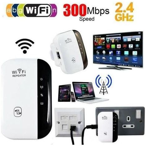 Amplificateur WiFi Repeteur Booster de signal sans fil WiFi extender 300M WLAN 802.11n-g-b QUI16314-Ywey (1/4)