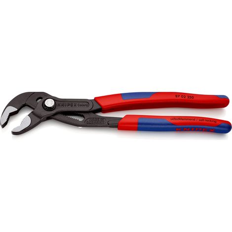 KNIPEX 87 02 250 Cobra® Pince multiprise de pointe avec gaines bi-matière minces grise atramentisée 250 mm (1/9)