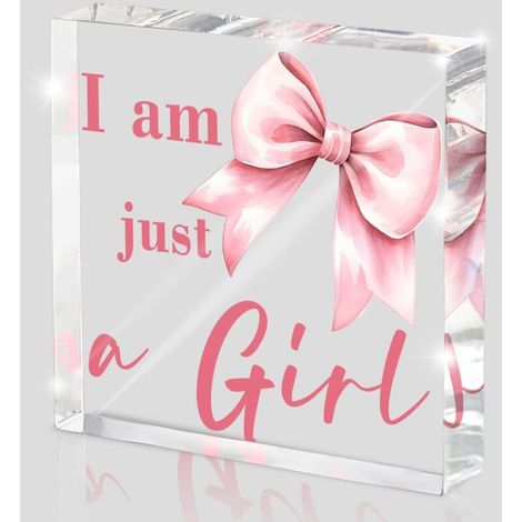 Panneau en acrylique à ruban rose préppy, décoration de bureau de dortoir de fille, décoration de chambre préppy mignonne, cadeau de sororité universitaire, 10 cm (1/5)
