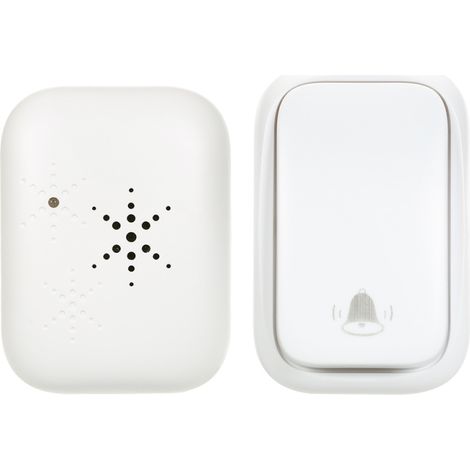 Sonnette sans fil, mini kit de sonnette étanche, carillon à piles fonctionnant à 152 mètres avec 38 mélodies, 3 niveaux de volume et voyant lumineux (1/5)