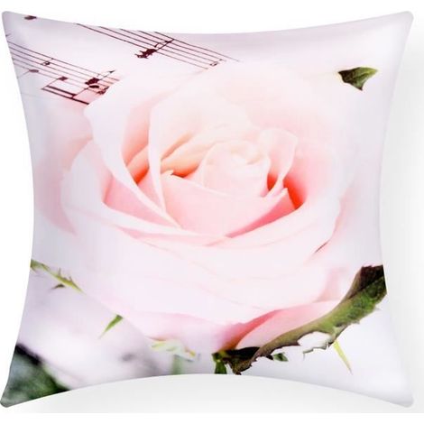 Housses de Coussin - AVIZAR - 40x40 cm - Motif Rose - Synthétique - Intérieur