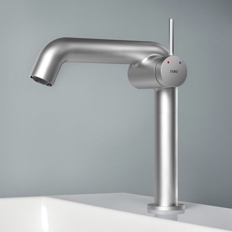 EMKE Wasserhahn Bad 222 x 200 x 76 mm Chrom Badarmatur mit Luftsprudler Waschtischarmatur Mischbatterie Waschbecken-Armatur (1/5)