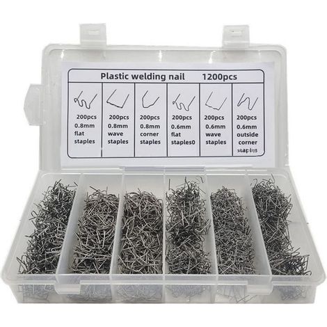 Clous de Soudage en Plastique Thermofusibles, Clous de Rparation en Plastique pour Pare-chocs de Voiture avec Bote Adquate pour Agrafes Chaudes Autres pièce de rechange pour voiture (1/5)