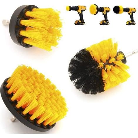 Brosse perceuse 3 Pcs Brosses de Forage de Lavage électriques pour Le Nettoyage,pour Les sols Propres ménages et Entreprises,Briques
