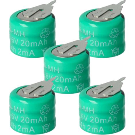 vhbw 5x Batería reemplaza 3/V15H para modelismo (20mAh, 3,6V, NiMH), con 2 pines, para soldar
