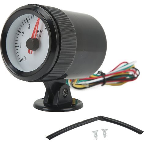 Tachymètre de 52 Mm avec Rétroéclairage E LED pour Voiture à, Tachymètre 0-8000 Tr/min pour 4 6 8 Cylindres, Tachymètre à Affichage Pointeur. (1/5)