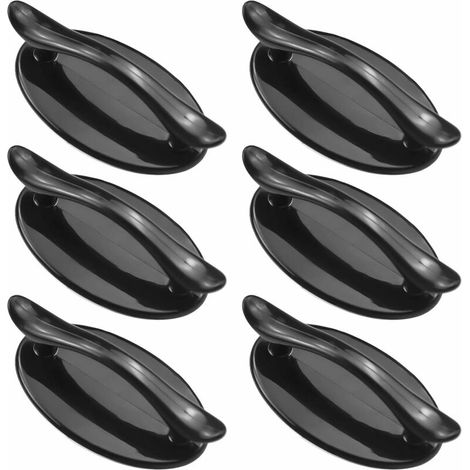 6 Pcs Self Adhesive Pull Handles Cabinet Drawer Handle Plastic Furniture Door Aid Pull Handle Instant Sticky Drawer Handles Replacement for Sliding Door Window Cupboard WardrobeBlack (1/5)