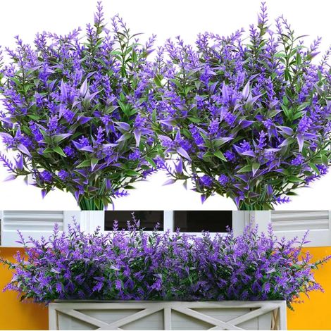 Lot de 12 Lavande, Tige en plastique, Résistante aux UV, Décoration intérieur extérieur, Maison jardin (1/5)