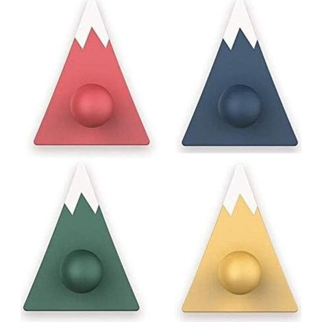 Stark klebende Haken, Wandhaken, dekorative Wandgarderobe, für Zuhause und Büro, selbstklebend, dekorative Haken, 4 Stück Fuji-Motiv (1/4)