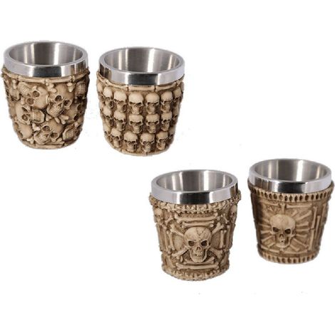 Set de 4 mini verres Crânes