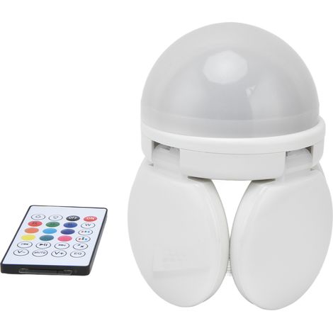 Lampe RGB à économie d'énergie avec haut-parleur, 48 W, culot E27, télécommande, lumière douce, 85–265 V (1/5)
