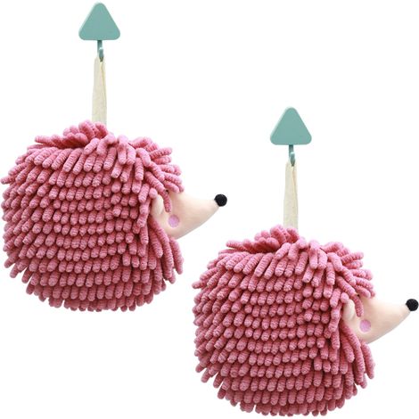 2serviette de toilette en forme de boule moelleuse -Conception de hérisson-Violet (1/5)
