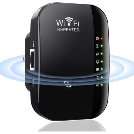 (11.5cmx10.5cmx5cm,black)Répéteur WiFi Puissant Amplificateur WiFi 300Mbps 2.4G Repeteur WiFi avec WPS Fonction WiFi Extender avec Port Etherne Facile à Installer Compatible avec Tous Les Routeurs