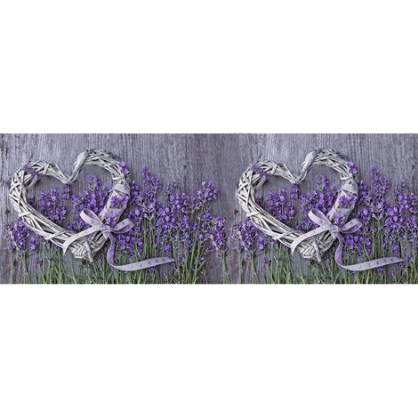 Tappeto da cucina antiscivolo, antimacchia passatoia multiuso lavabile in lavatrice stampa lavanda 50x100 - Stampa Lavanda (1/3)