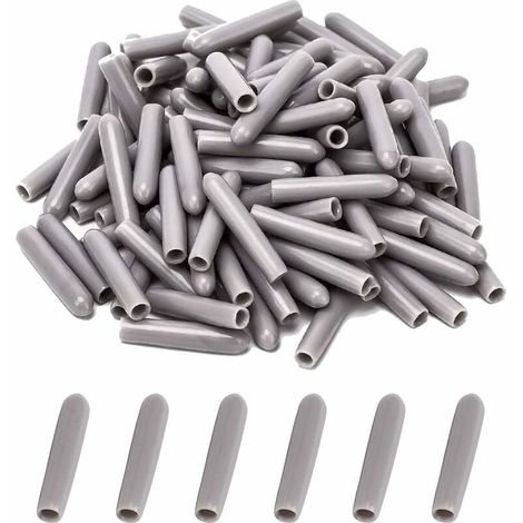 Capuchons pour Lave-Vaisselle [100 Pièces], Couvercle De Panier De Lave-Vaisselle, Capuchon du Lave-Vaisselle pour Protéger Les Broches pour Panier à Vaisselle, Antirouille(Gris) (1/5)