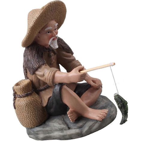 Fischerfiguren, Fischerstatue für Mikrolandschaftsregalschrank-Fisherman L (1/5)