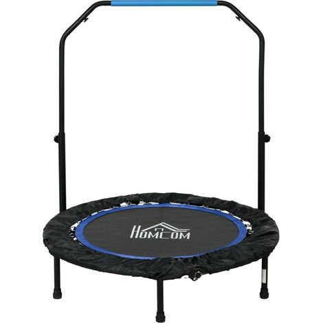 Klappbares Fitness-Trampolin mit verstellbarem Griff, Ø102 cm, 100 kg, schwarz/blau OKMYHOME (1/5)