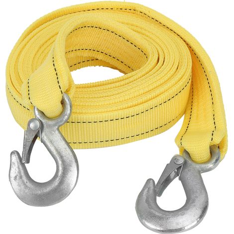 Sangle de remorquage de remorque pour voiture de 2,5 m / 8,2 pi avec crochets, câble de remorquage d'urgence robuste (1/5)