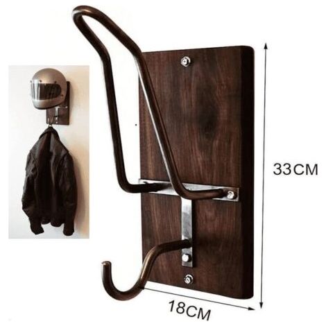 Border Porte-casque moto Crochet pour casque en bois Organisateur de casquettes moto Crochet pour veste (1/5)