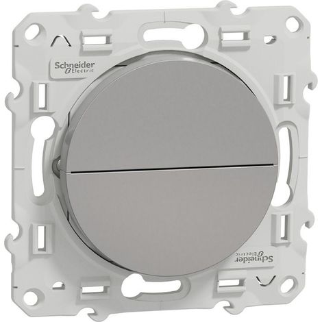 Bouton poussoir ODACE en aluminium à 2 bouton montée/descente pour volets - SCHNEIDER ELECTRIC - S530207