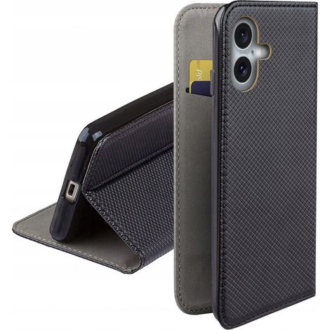 Custodia per APPLE IPHONE 16 SMART MAGNET BLACK BOOK CLOSED + vetro (1/5)