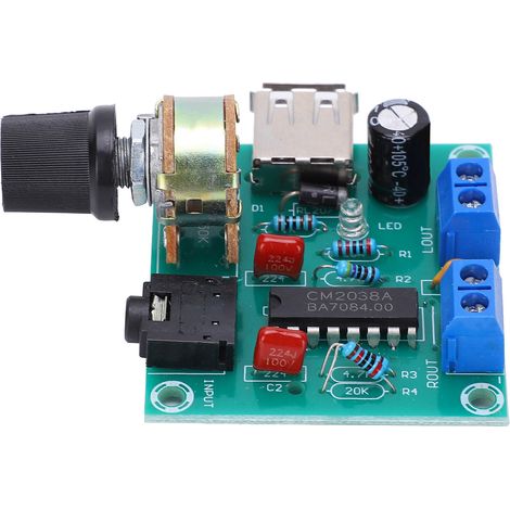 Module amplificateur USB avec circuit de protection contre la surchauffe intégré PM CM2038 DC2-6V (1/5)
