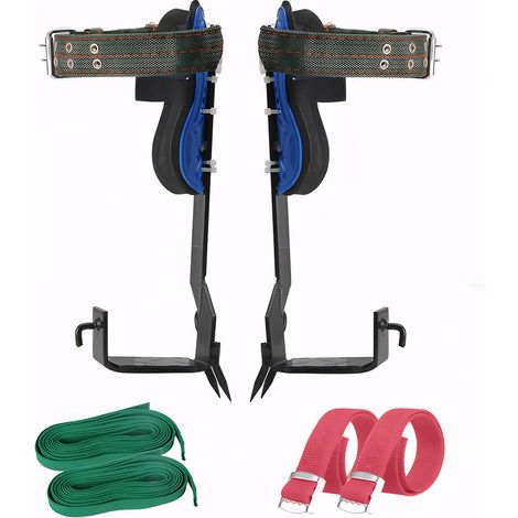 Ensemble de 2 accessoires d'élagage, 2 sangles, 2 sangles de jambe, en acier, avec griffes renforcées, pour la coupe et l'élagage en hauteur.