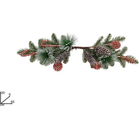 Decorazione Natale Casa Fascina Innevata con Canditi e Pigne 65 cm