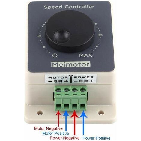 Contrôleur de vitesse pour moteur 12 V, modulateur de largeur d'impulsion (PWM), boîtier étanche DC 10-60 V 20 A (1/4)