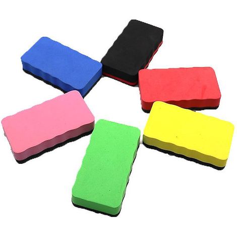 6pc Gommes Magntiques Pour Tableau Blanc Avec Tampon En Feutre Pais Effaable Sec Pour Tableau Blanc Pour Enfants Effaceur Sec Color Pour Nettoye (1/5)