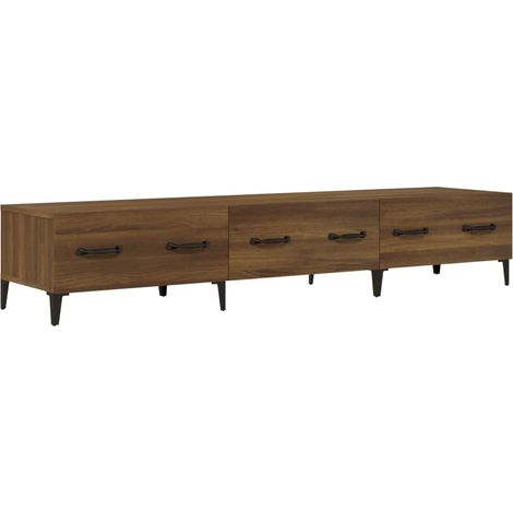 Mobile TV multimediale scaffale per televisione televisore buffet sala da pranzo soggiorno camera da letto rovere 150 x 34,5 x 30 cm derivati del legno marrone 020027179