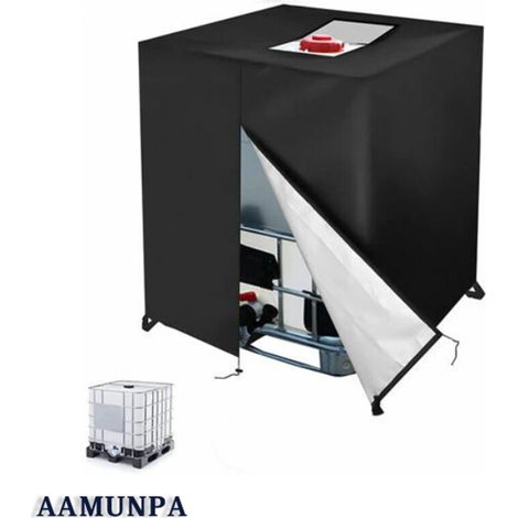 DWcouple Bache pour Cuve 1000L IBC, 420D Réservoir d'eau Couvercle, Anti-UV Anti-poussière Couverture Container Réservoir IBC,Bache de Protection Cuve IBC avec Fermeture éclair(120 x 100 x 116 cm) (1/5)
