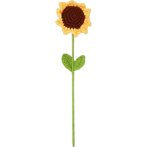 Tournesol Au Crochet, Fabriqué à la Main Exquis pour éviter la Décoloration, Fleurs Artificielles De Tournesol Tricotées pour la Décoration De Cimetière, De Maison, De Mariage, De Fête d'anniversaire (1/5)