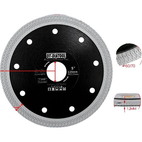 Lame de scie circulaire, construction en diamant, 5 pièces, 5pcs 125mm (1/2)
