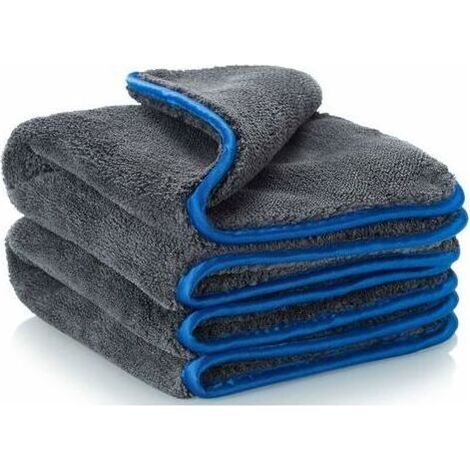Chiffon en Microfibre Voiture,1200GSM Chiffon de Polissage, Pièces Microfibre Sechage Voiture - Super Absorbant Ne Laisse Pas De Taches d'eau, 40x40cm Bleu, 2 pcs (1/5)