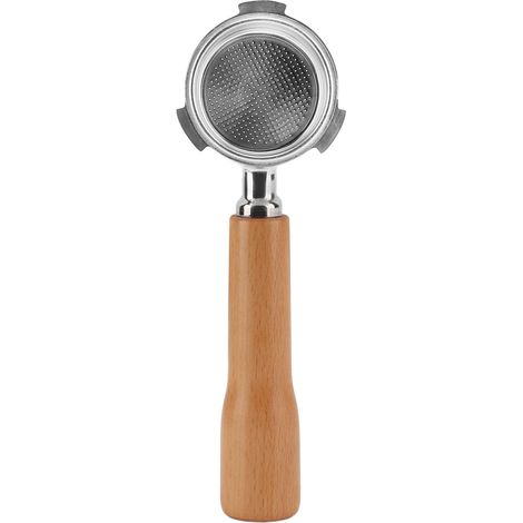 51 mm bodenloser Kaffeefilterhalter, 3 Ohren, einlagig, für Delonghi C1 Kaffeemaschine, Farbe Buche. (1/5)