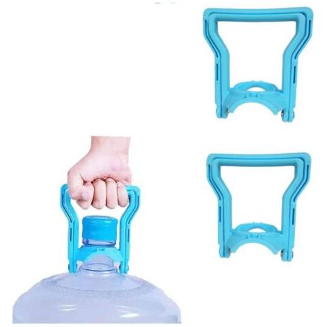 Lot de 2 poignées ergonomiques multifonctions pour bouteille d'eau de 20 L, compatibles avec les bouchons de 5 gallons (bleu) (1/5)
