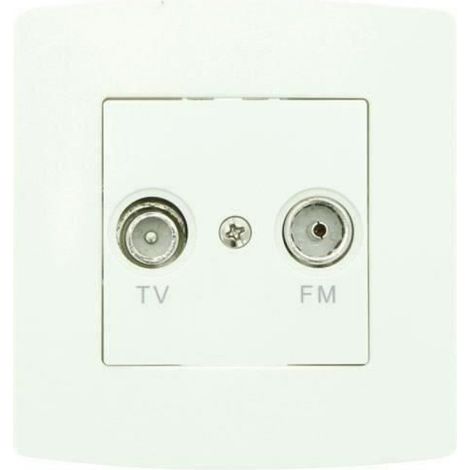 Prise TV Femmelle/Mâle encastrable - Blanc (1/4)