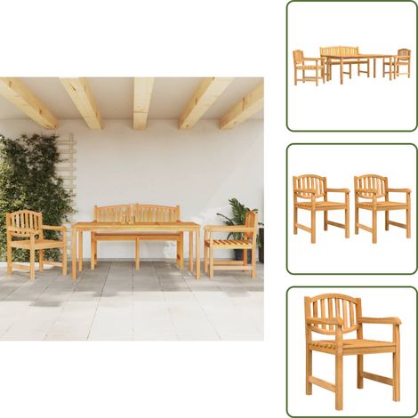 Panca da giardino - vidaXL Set da Pranzo per Giardino 4 pz in Legno Massello di Teak - Mobili da esterno