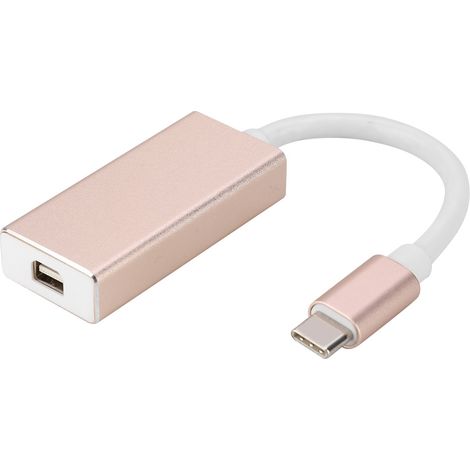Câble d'extension vidéo HD 1080p USB-C vers Mini DP, transmission haute vitesse, plaqué or (1/5)