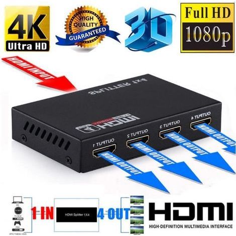 Divisor HDMI - TD - Cuádruple - 1080p - Alcance de 50 metros - Color profundo de 24 bits (1/4)