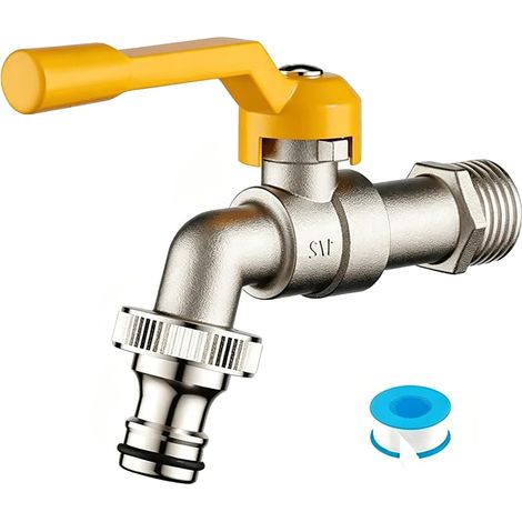 1pc Robinet Jardin Laiton 1/2 Pouce Exterieur Antigel pour Cuve Pratique (1/4)