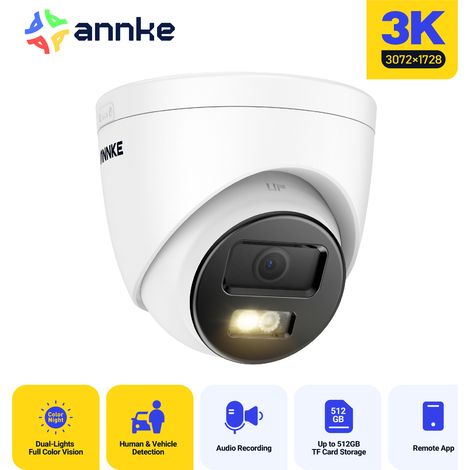 ANNKE PoE 3K Cámara de seguridad exteriores visión nocturna a color, detección movimiento,IP67 (1/5)