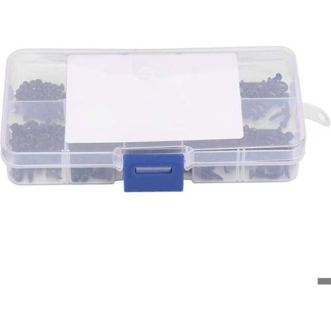 400Pcs M2/M2.6 Jeu de vis taraudeuses, Kit d'assortiment de vis à tête cylindrique transversale noire (1/4)