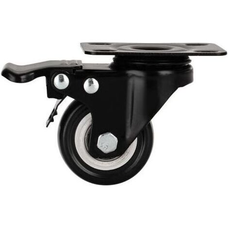 4 Pièces Roulettes pour Meubles 40mm - Charge Lourde Jusqu'à 200KG avec 4 Frein - Pivotantes avec Vis et Rondelles pour Transport, Table, Armoire (1/4)