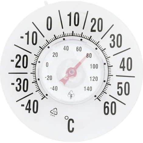 Thermomètre à fenêtre Thermomètre à fenêtre ronde transparente pour la température extérieure l'extérieur Batterie sans batterie auto-étanche de mesure de la température la accesso (1/5)
