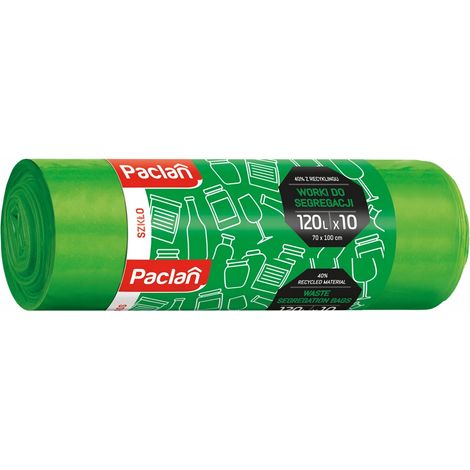 Sacchi per la spazzatura Paclan 120l 10 pezzi 139410 verde (1/2)