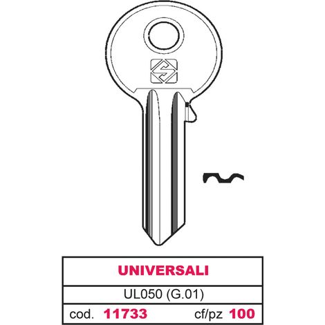 Silca CHIAVE OTTONE UL050 (G.VAB 0) UNIVERSALE 100.00 pz